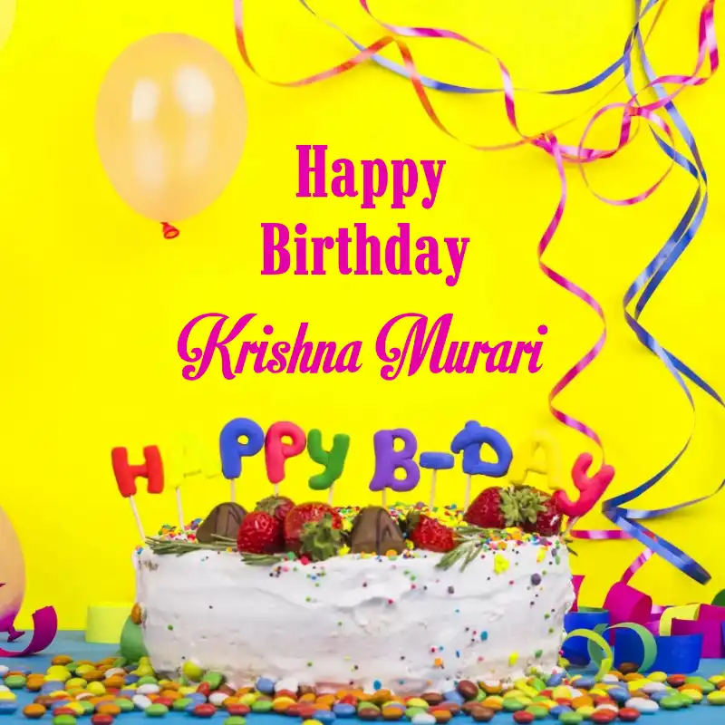 Happy Birthday Krishna Murari Cake Decoration Card